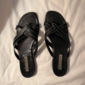 MANOLO BLAHNIK Leather Slides